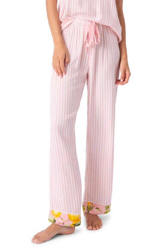 Shop Pj Salvage In Bloom Stripe Pajama Pants In Pink Dream