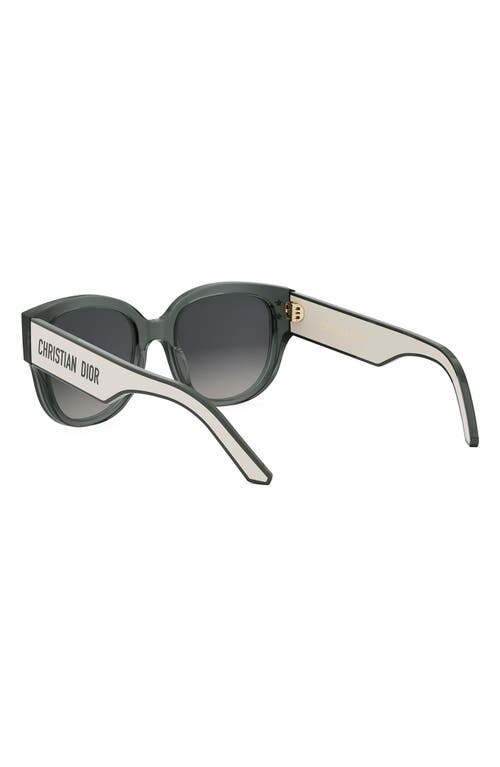 Shop Dior 'pacific B2i 54mm Butterfly Sunglasses In Shiny Dark Green/smoke