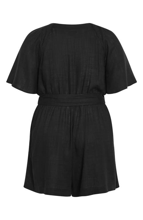 Shop City Chic Brielle Belted Romper In Black