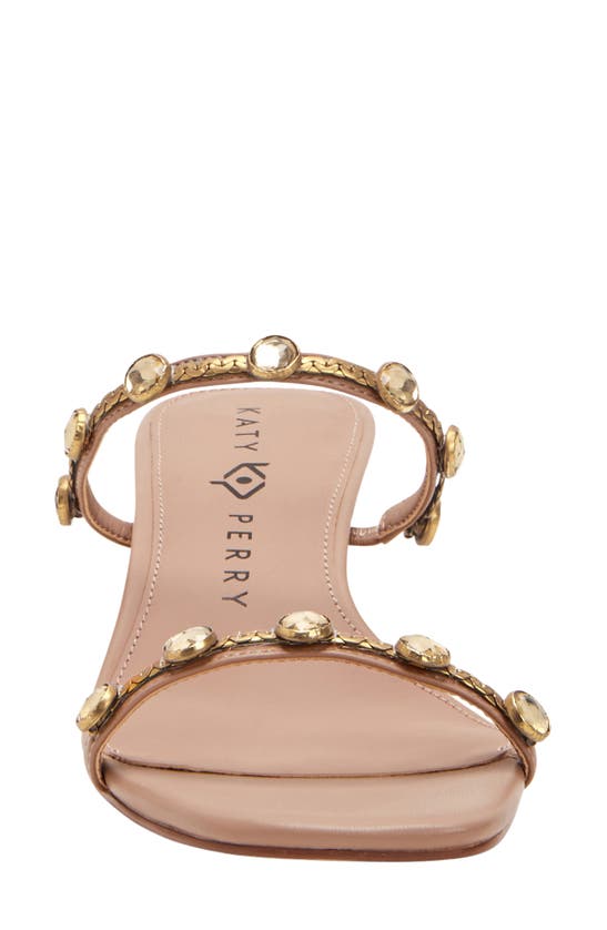 Shop Katy Perry The Ladie Embellished Kitten Heel Slide Sandal In True Taupe