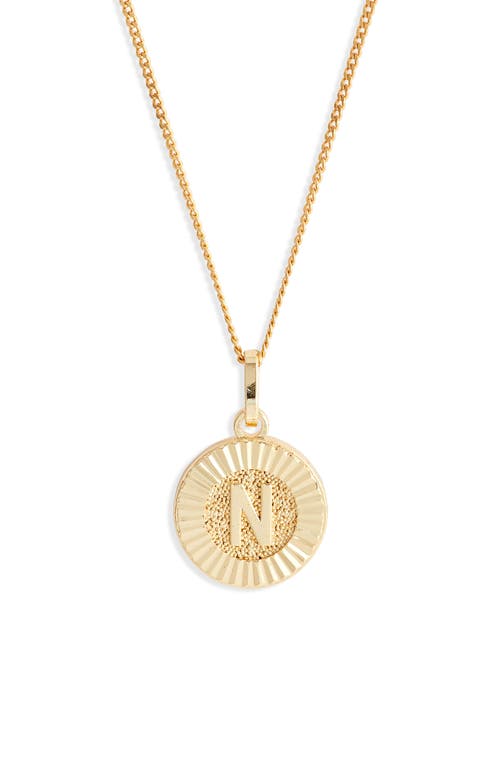Bracha Initial Medallion Pendant Necklace in Gold - N