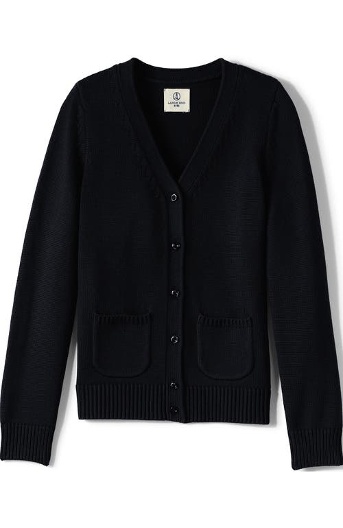 LANDS' END LANDS' END SCHOOL UNIFORM GIRLS COTTON MODAL BUTTON FRONT CARDIGAN SWEATER
