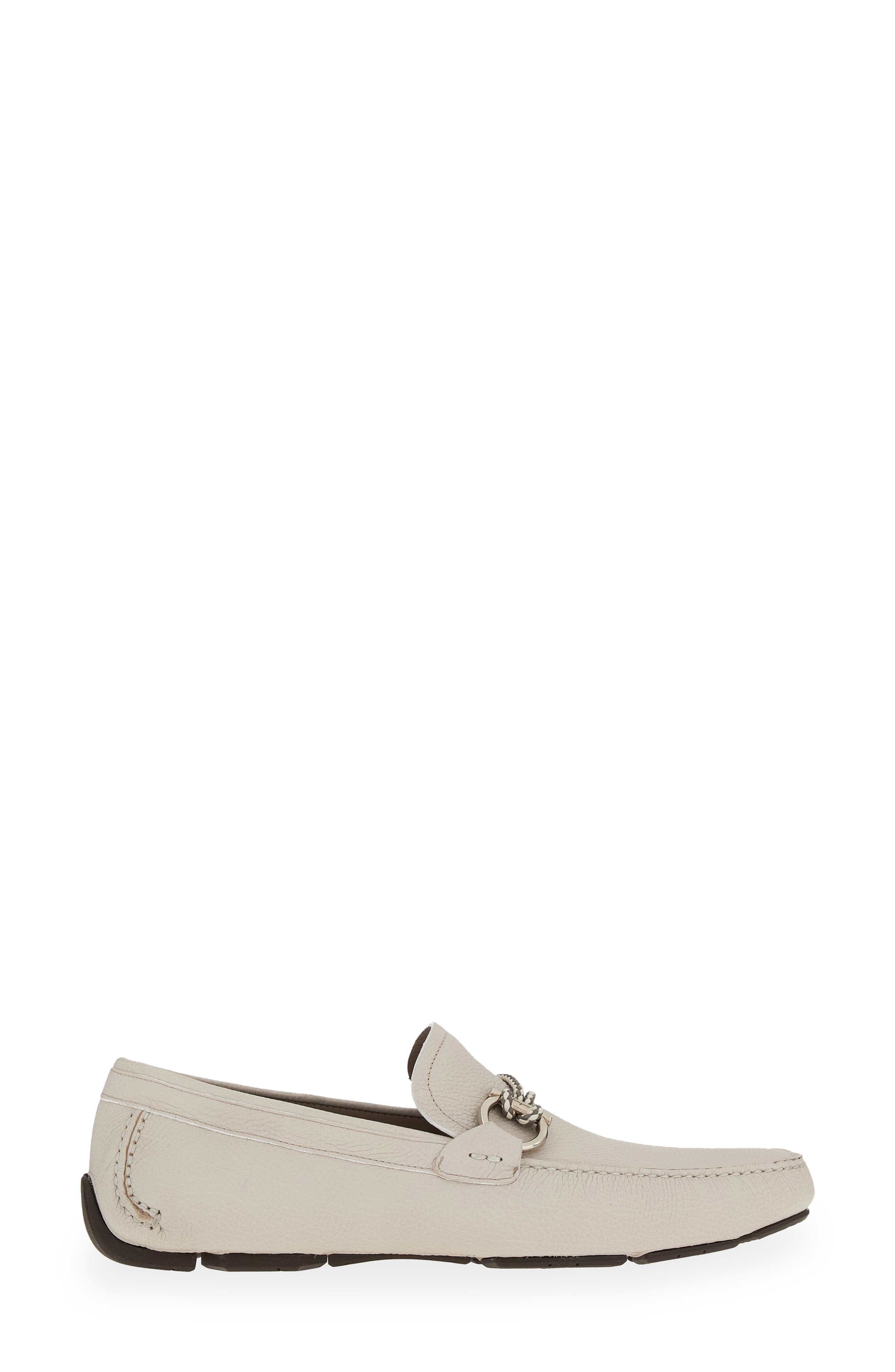 Salvatore Ferragamo Men's Front 4 Moc Toe Drivers - Regular - White - Size 9.5