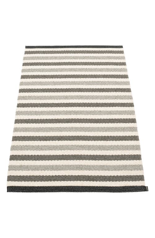 Pappelina Teo Stripe Woven Indoor/outdoor Rug In Gray