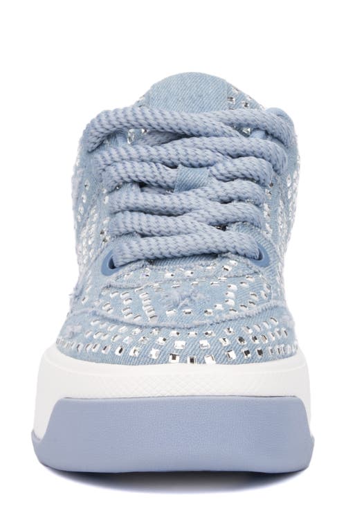 Olivia Miller Lunar Rays Rhinestone Sneaker In Denim