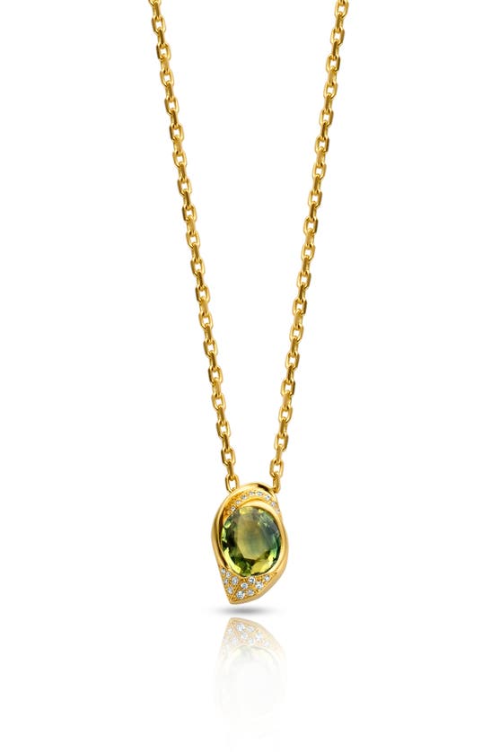 Shop Dries Criel Flux Tsavorite & Diamond Pendant Necklace In Green