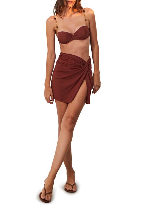Karen Twist Cover-Up Miniskirt in Brown