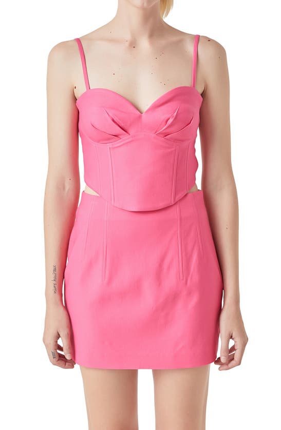 Grey Lab Women's Sweetheart Neck Bustier Top In Pink