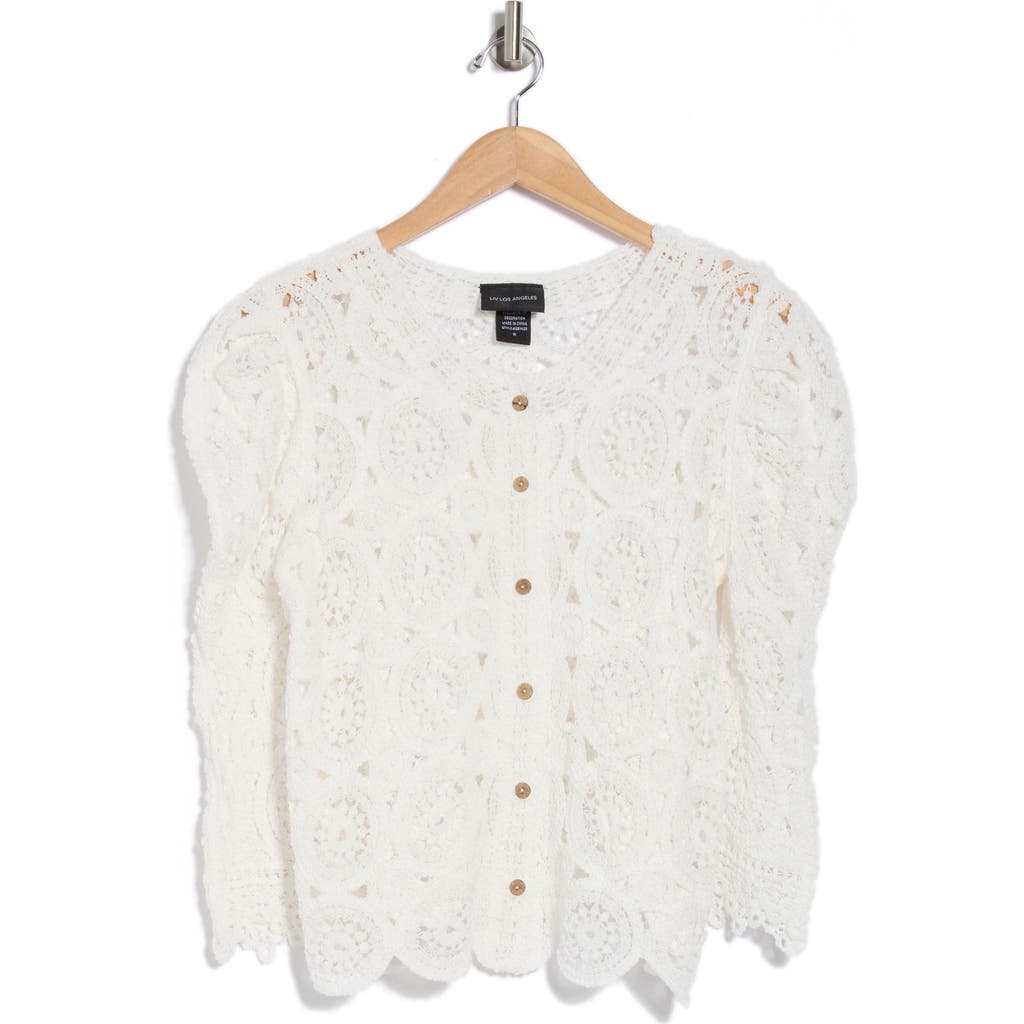 FORGOTTEN GRACE FORGOTTEN GRACE CROCHET BUTTON FRONT CARDIGAN