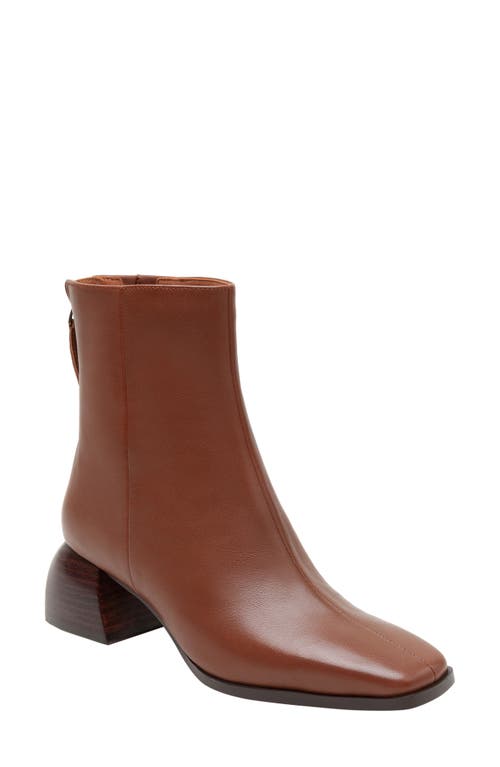 Sage Square Toe Bootie in Cognac