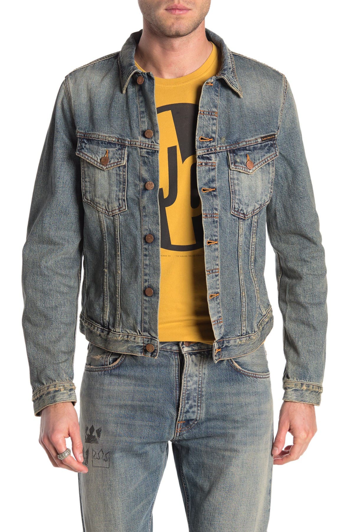 faded denim trucker jacket
