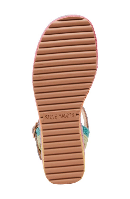 Shop Steve Madden Kids' Jcleo Ankle Strap Espadrille Platform Wedge Sandal In Bright Multi