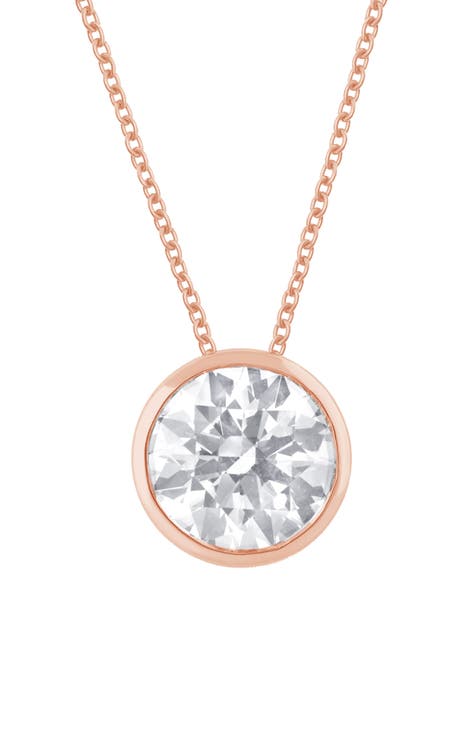 Round Cut Lab Created Diamond Necklace - 0.75ctw