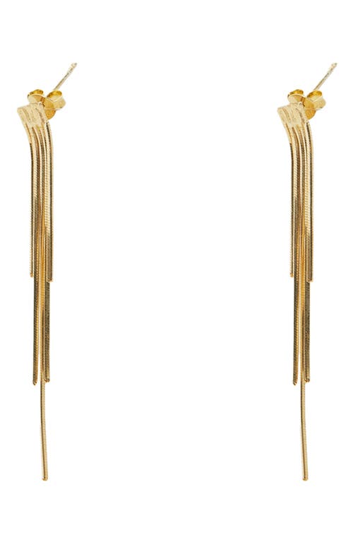 Snake Chain Fringe Earrings in Gold