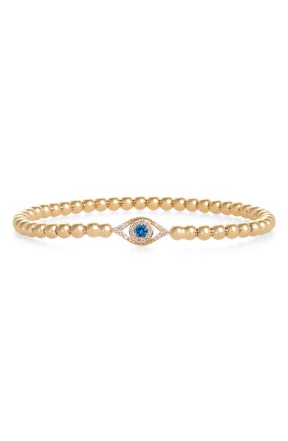 Nadri Evil Eye Beaded Stretch Bracelet In Gold