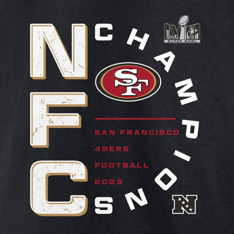 Shop Fanatics Branded Black San Francisco 49ers 2023 Nfc Champions Right Side Draw T-shirt
