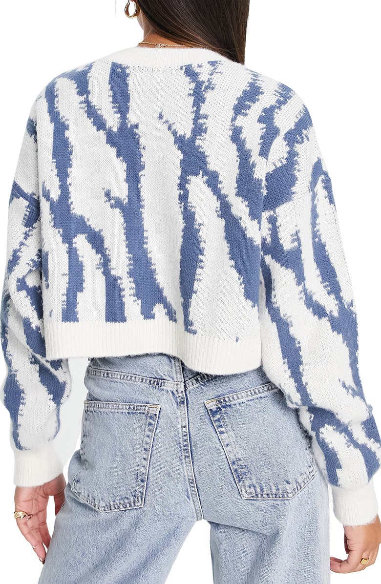 Topshop Abstract Crop Sweater, Main, color, 