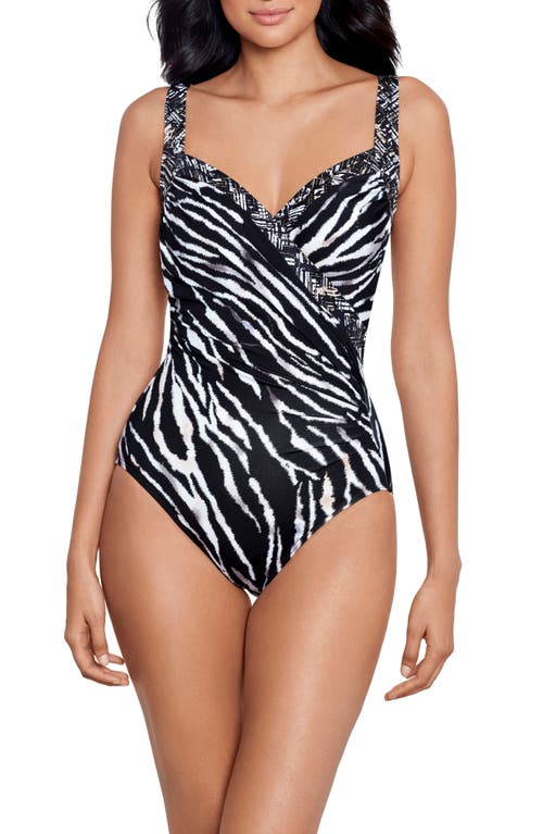 Miraclesuit ® Tigre Sombre Sanibel Underwire One-piece Swimsuit In Black/white