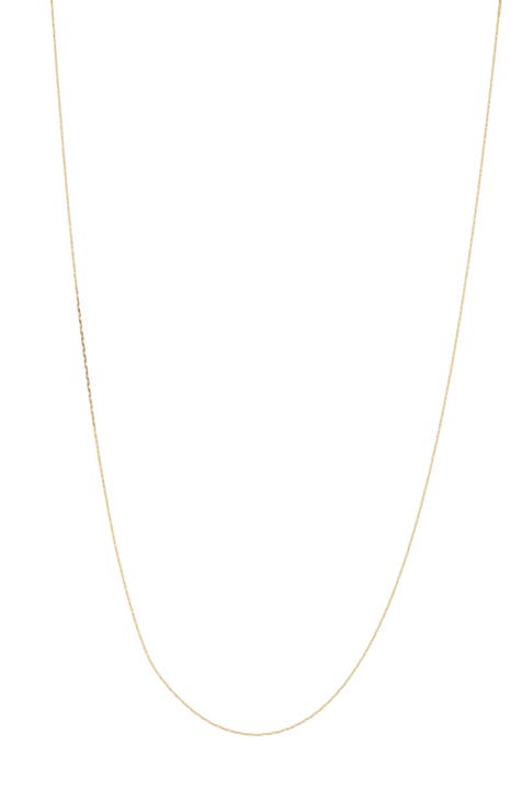 14K Yellow Gold Thin Chain Necklace