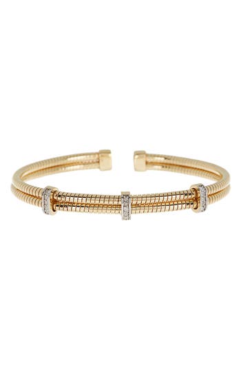Meshmerise Diamond Twist Cuff Bracelet In Yellow