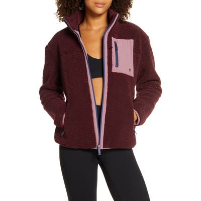 Soul By Soulcycle High Pile Fleece Jacket, Brown