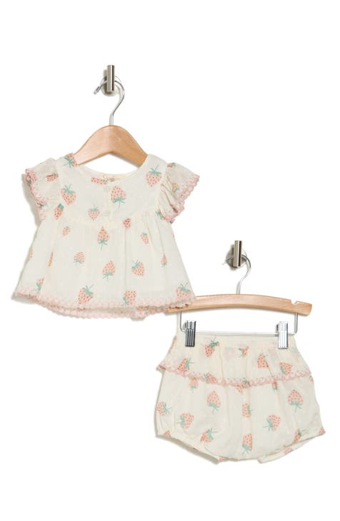 Swiss Dot Strawberry Top & Bloomers Set (Baby)