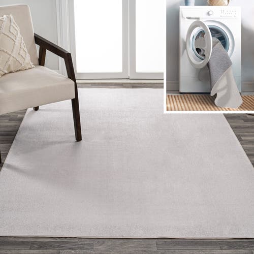 Jonathan Y Twyla Classic Solid Low-pile Machine-washable Area Rug In Light Gray