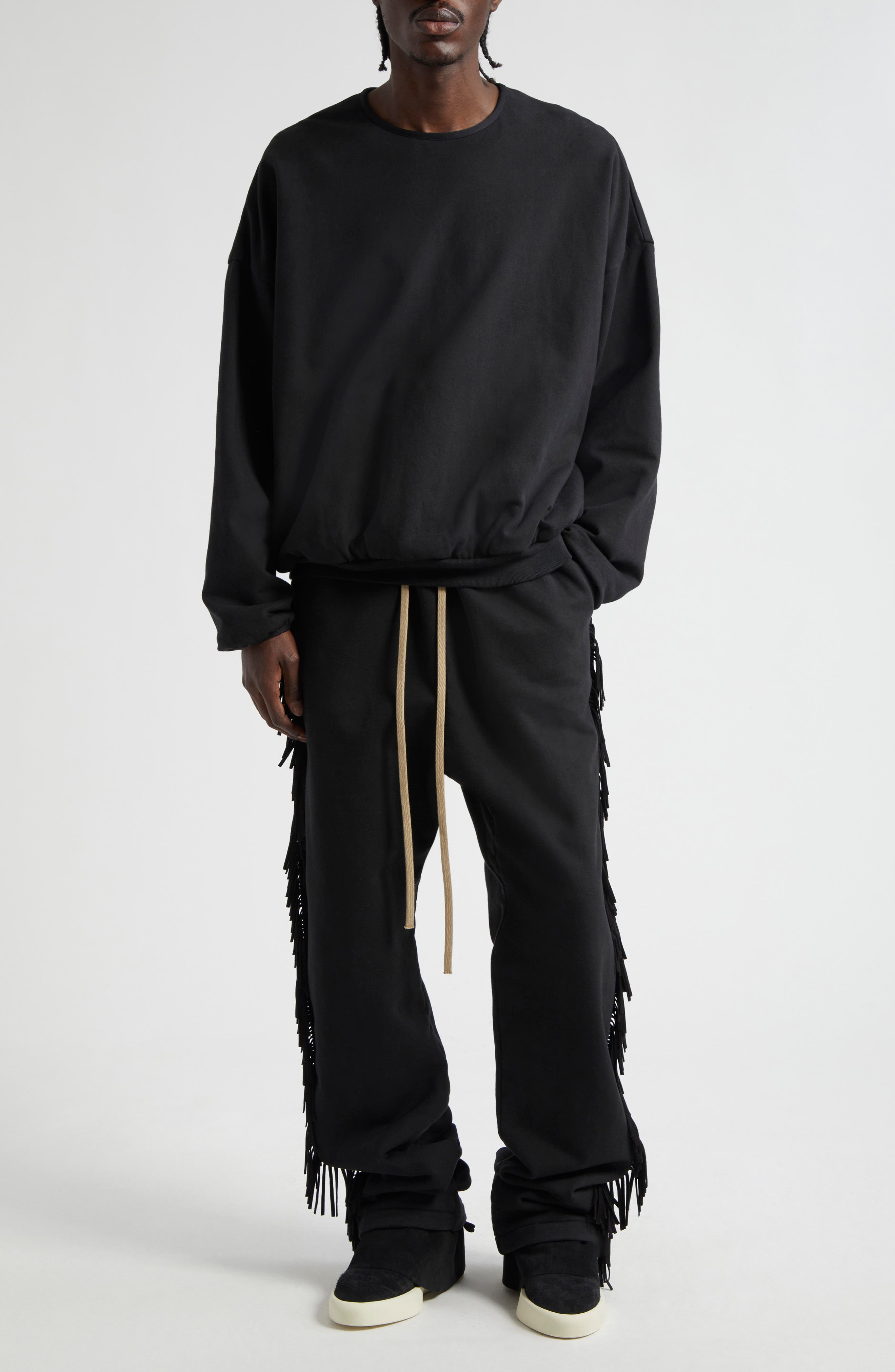 Fear of God Suede Fringe Cotton Sweatpants | Nordstrom