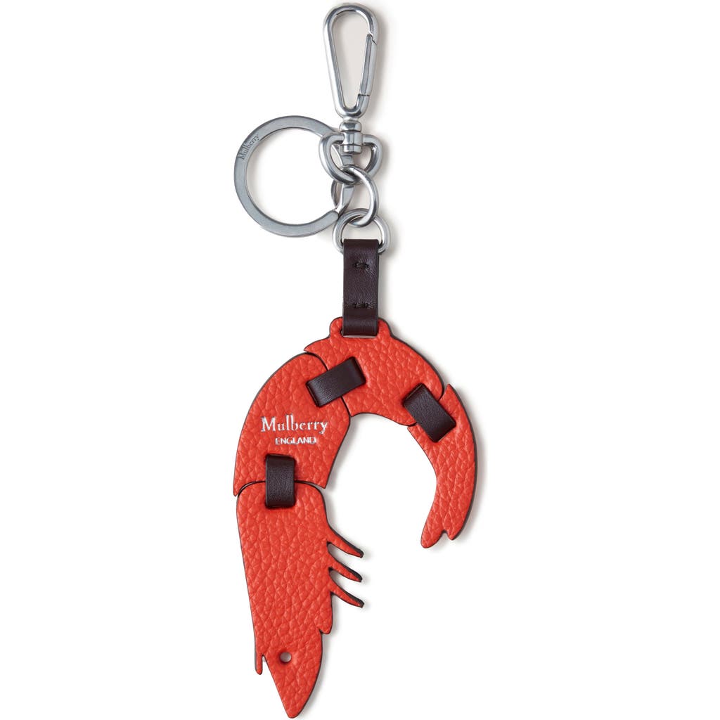 Mulberry Shrimp Puzzle Key Ring In Coral Orange