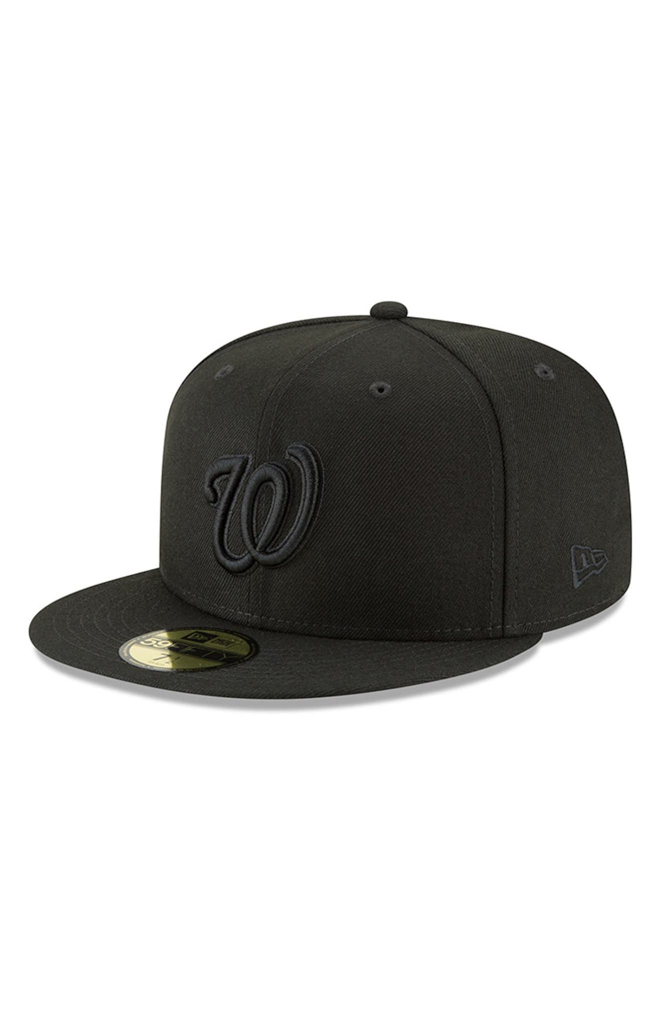 all black washington nationals hat