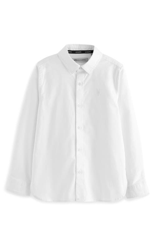 Shop Smallsaints By Allsaints Kids' Long Sleeve Cotton Button-up Shirt In White