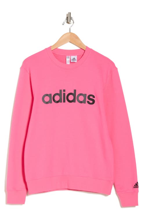 Shop Adidas Originals Adidas Essentials Cotton French Terry Sweatshirt In Pulse Magenta/black