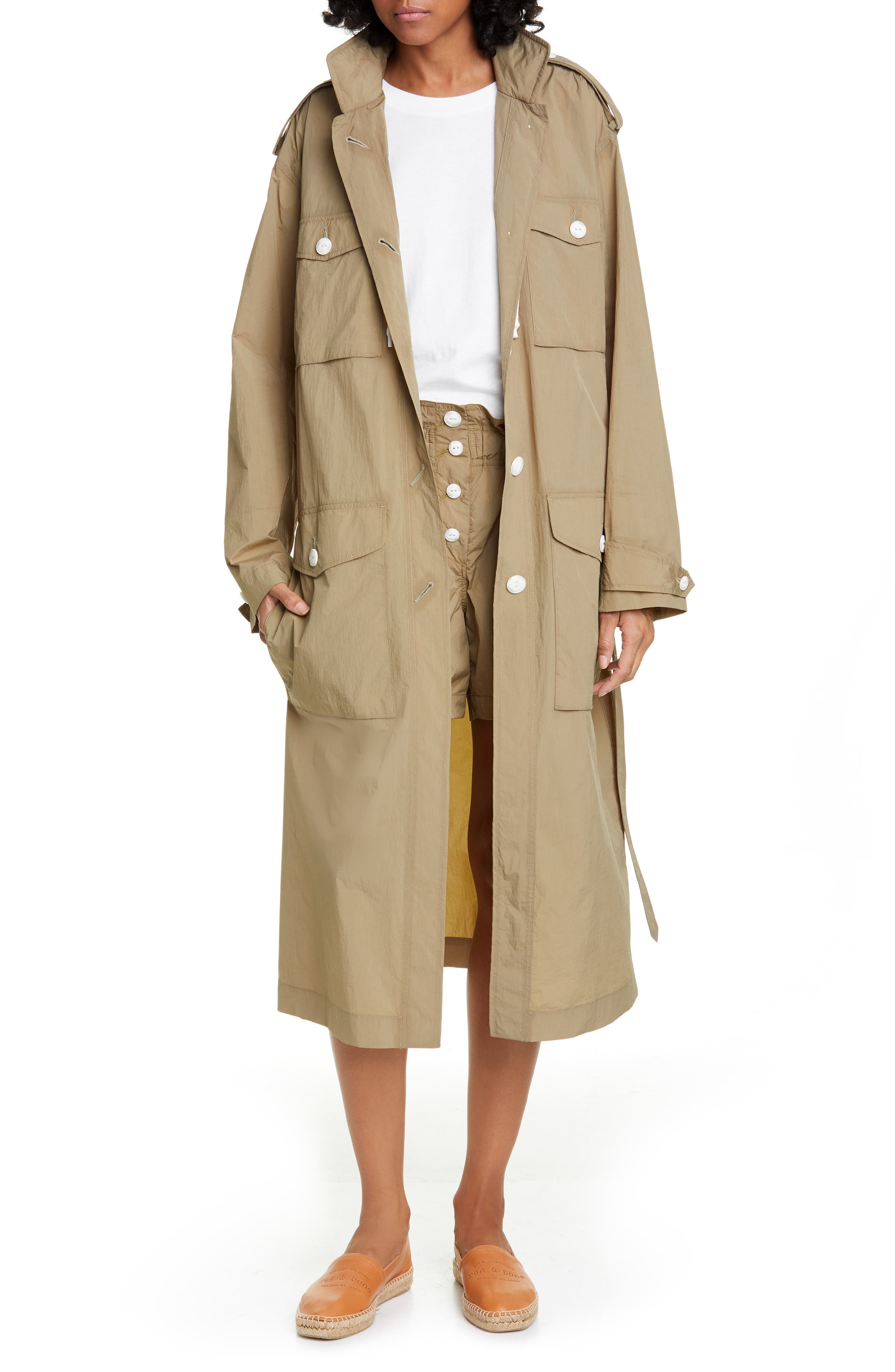 Rag & Bone Maude Nylon Coat Dress, Green