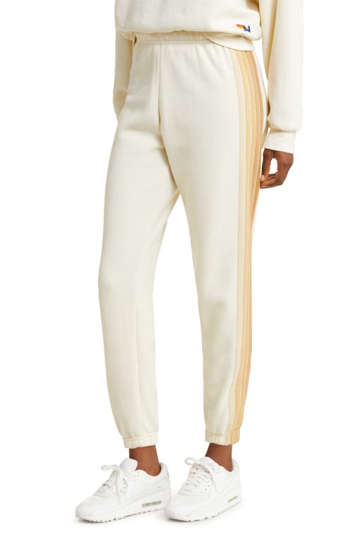 Shop Aviator Nation Stripe Sweatpants In Vintage White/sand