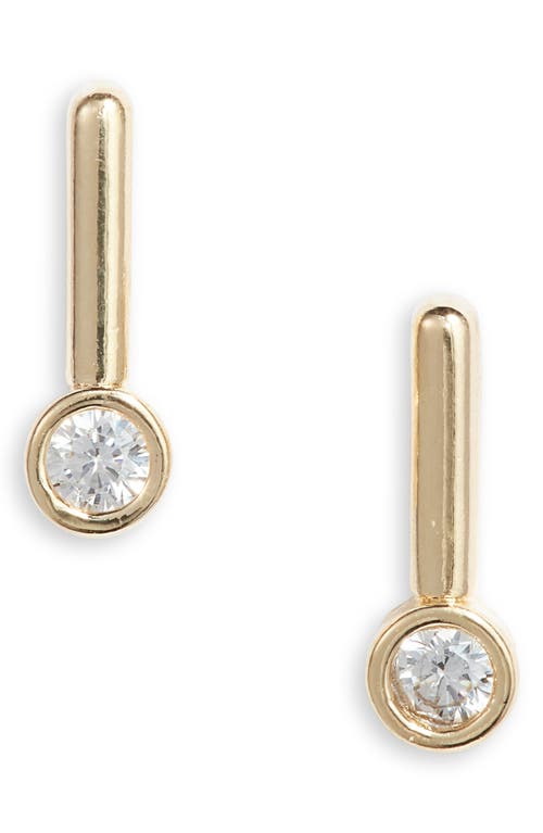 Edith Cubic Zirconia Drop Earrings in Gold