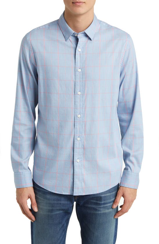 Faherty The Movement Button-up Shirt In Berry Lake Windowpane