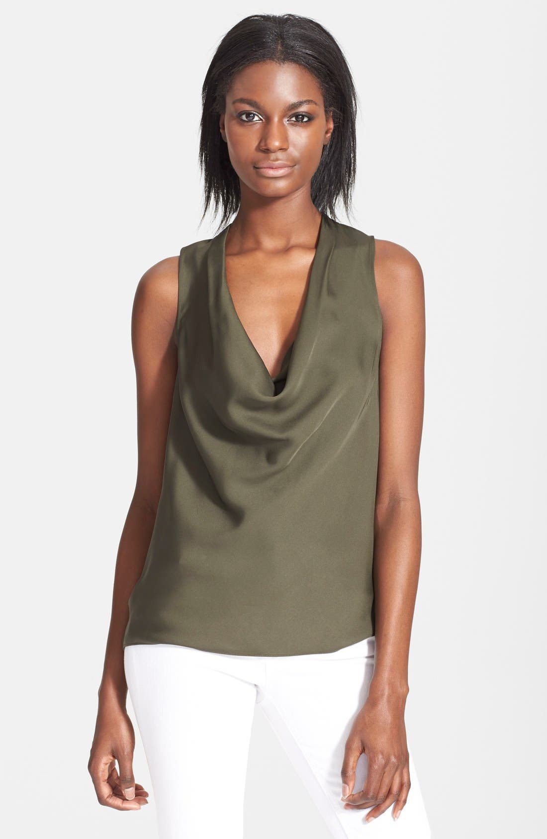 Theory 'Laural' Cowl Neck Silk Top Nordstrom