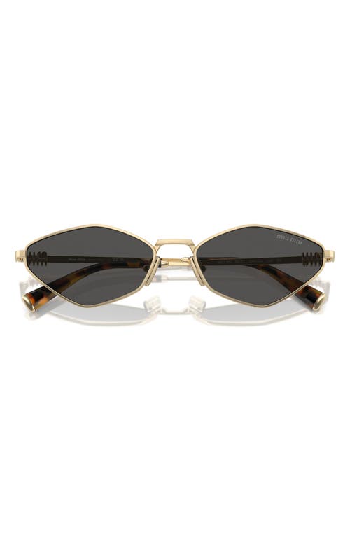 Miu Miu 56mm Irregular Sunglasses In Pale Gold