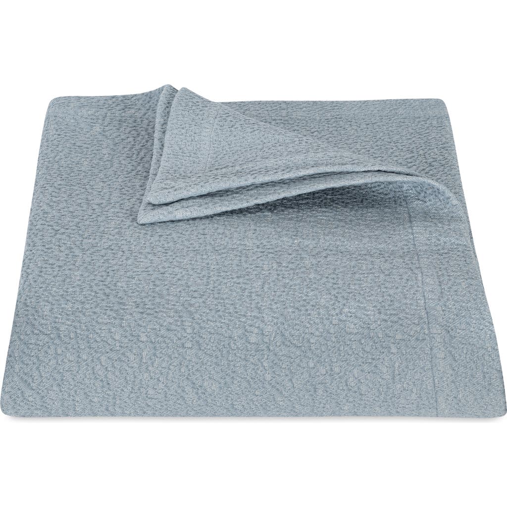 Matouk Malibu Coverlet In Hazy Blue