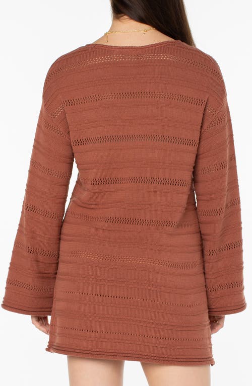 Roxy Bondi Sunset Long Sleeve Sweater Dress In Russet