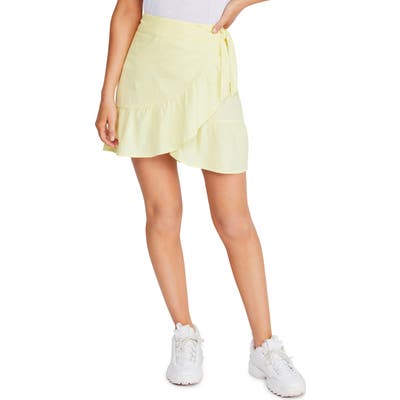 Free People Ruffle My Feathers Miniskirt, Yellow