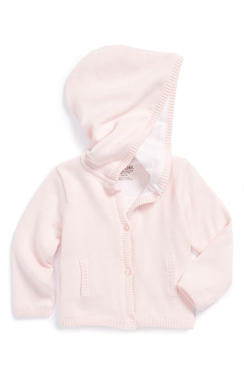 Vince Hooded Pima Cotton Cardigan (Baby Girls) | Nordstrom