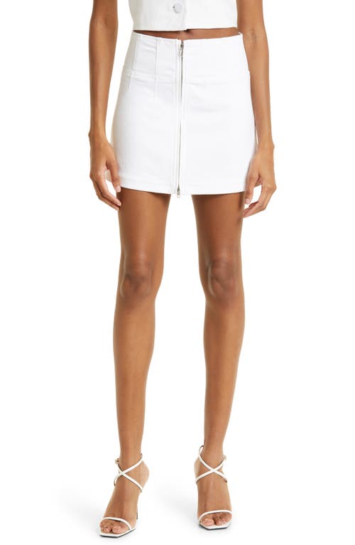 Alice + Olivia Paxton Zip Front Skirt in White
