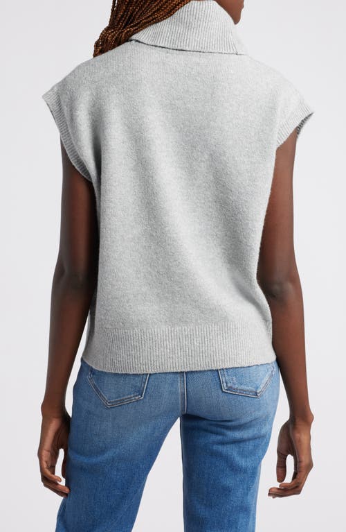 Treasure & Bond Short Dolman Sleeve Cotton Blend Turtleneck Sweater In Grey Heather