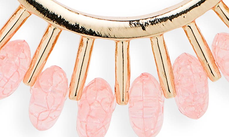 Shop Melrose And Market Crackle Crystal Hoop Earrings In Gold-peach