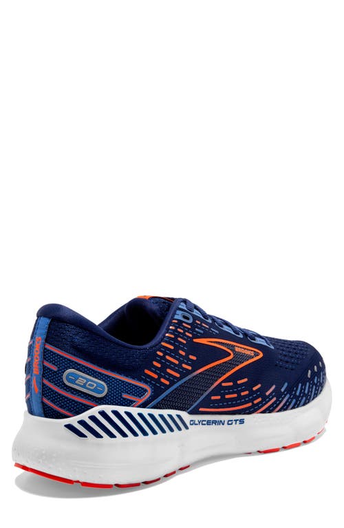Brooks Men's Glycerin Gts 20 Running Shoes In Blue Depths/palace Blue/ Orange In Turquoise/aqua