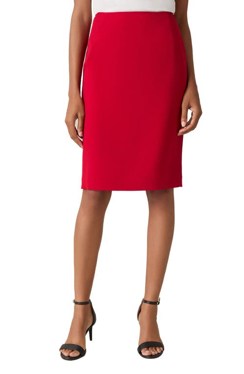 Kasper Plus Size Stretch-crepe Skimmer Pencil Skirt In Fire Red