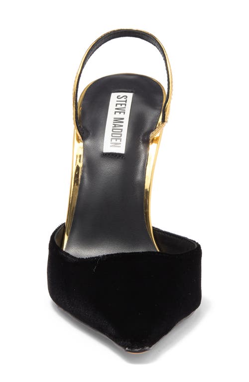 Shop Steve Madden Drew Slingback Pointed Toe Pump In Black/gold