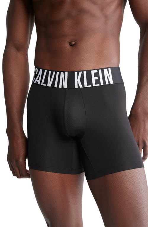 Calvin Klein 3-pack Intense Power Microfiber Boxer Briefs In Black/black
