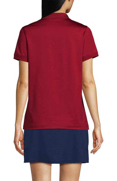 Lands' End School Uniform Young Short Sleeve Rapid Dry Polo Shirt In Garnet